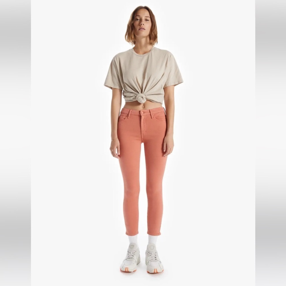 MOTHER The Looker Crop Skinny Play Date Mango Size 26